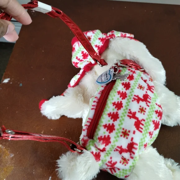 ✓Poochie & Co poodle dog puppy Christmas purse plush bag new without tags - Picture 8 of 15